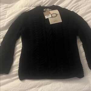 Aran Crafts Navy Blue Cable Knit Sweater